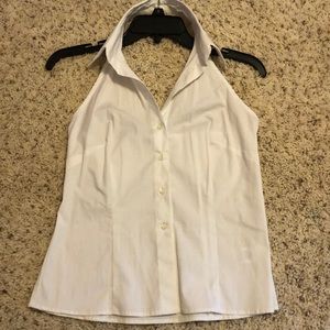 Cute Kate Landry white button up halter top